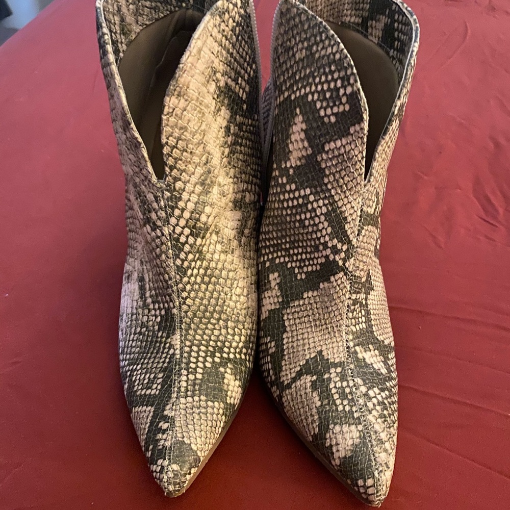 Snake skin booties